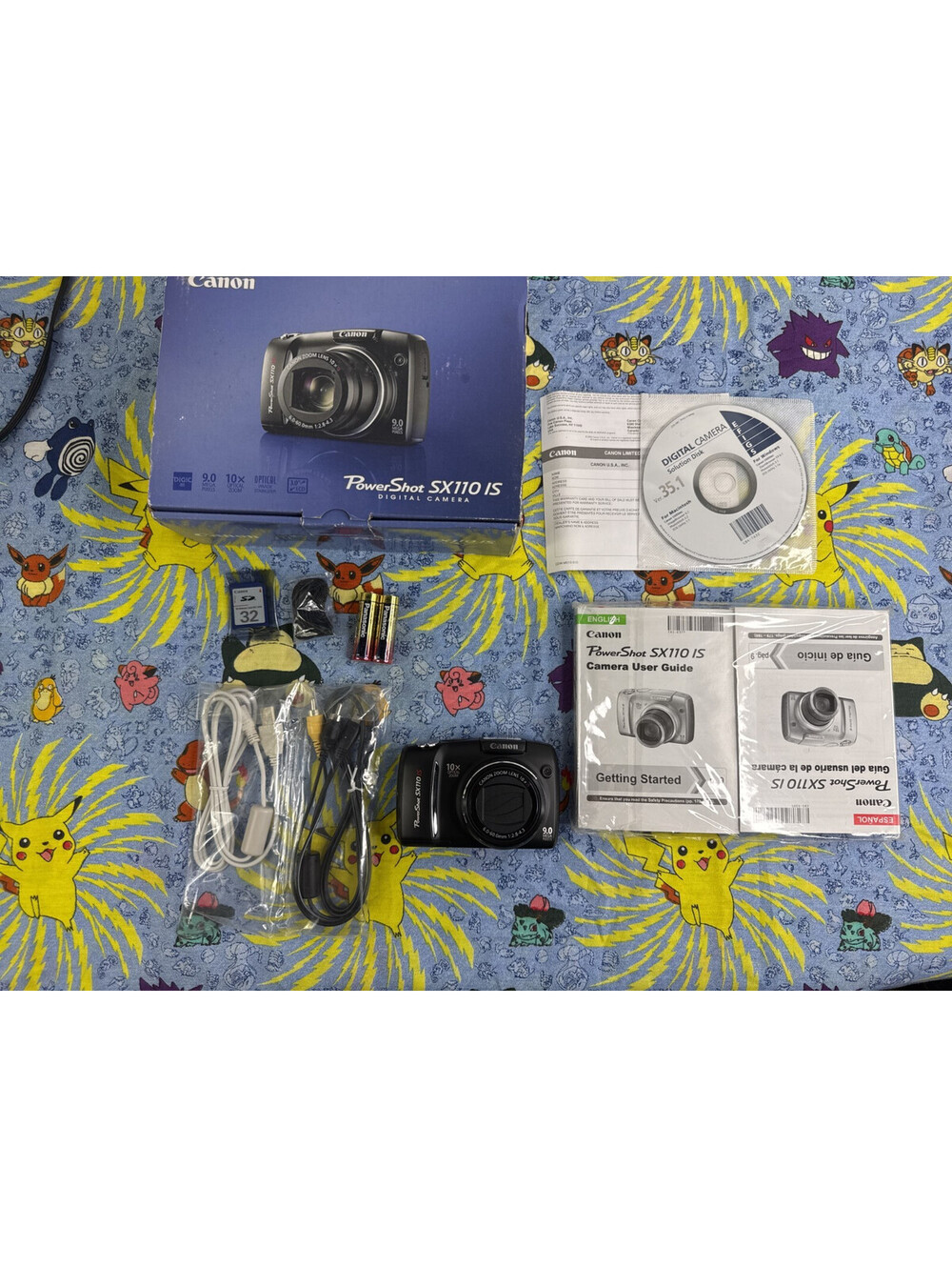 Canon PowerShot SX110 IS Digital Camera 10x Zoom 9.0MP Black - Complete Tested